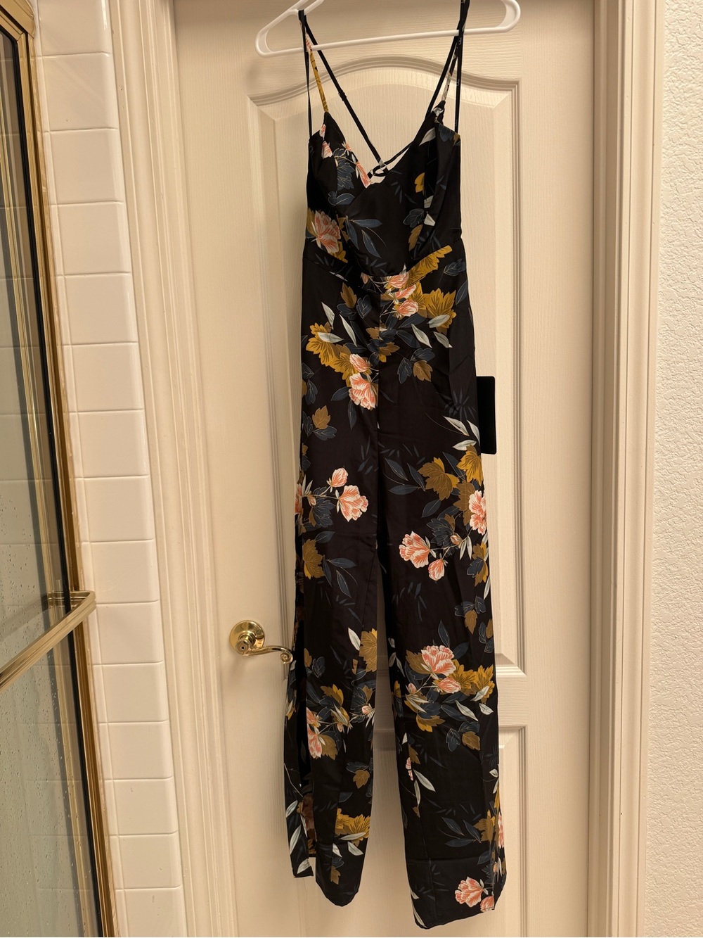 Beautiful Blooms Black Floral Print Wide-Leg Jumpsuit